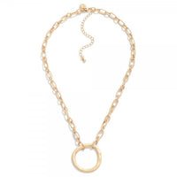 Circle Necklace-Pendant Necklaces-Worn Gold-Lemons and Limes Boutique