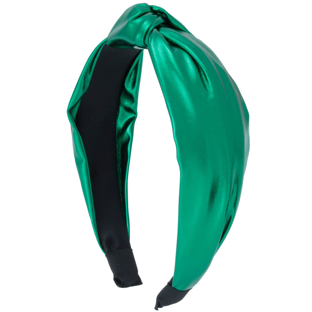 Top Knot Headband in Green Metallic--Lemons and Limes Boutique