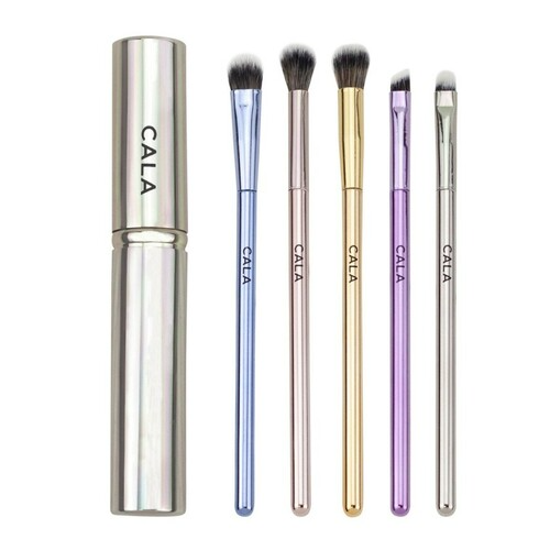 Cala Eye Need It 5-Piece Eye Makeup Brush: Mixed Metals with Color--Lemons and Limes Boutique