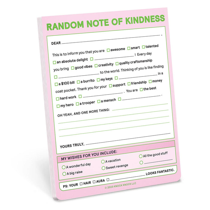 Random Note of Kindness Nifty Note Pad (Pastel Version)--Lemons and Limes Boutique