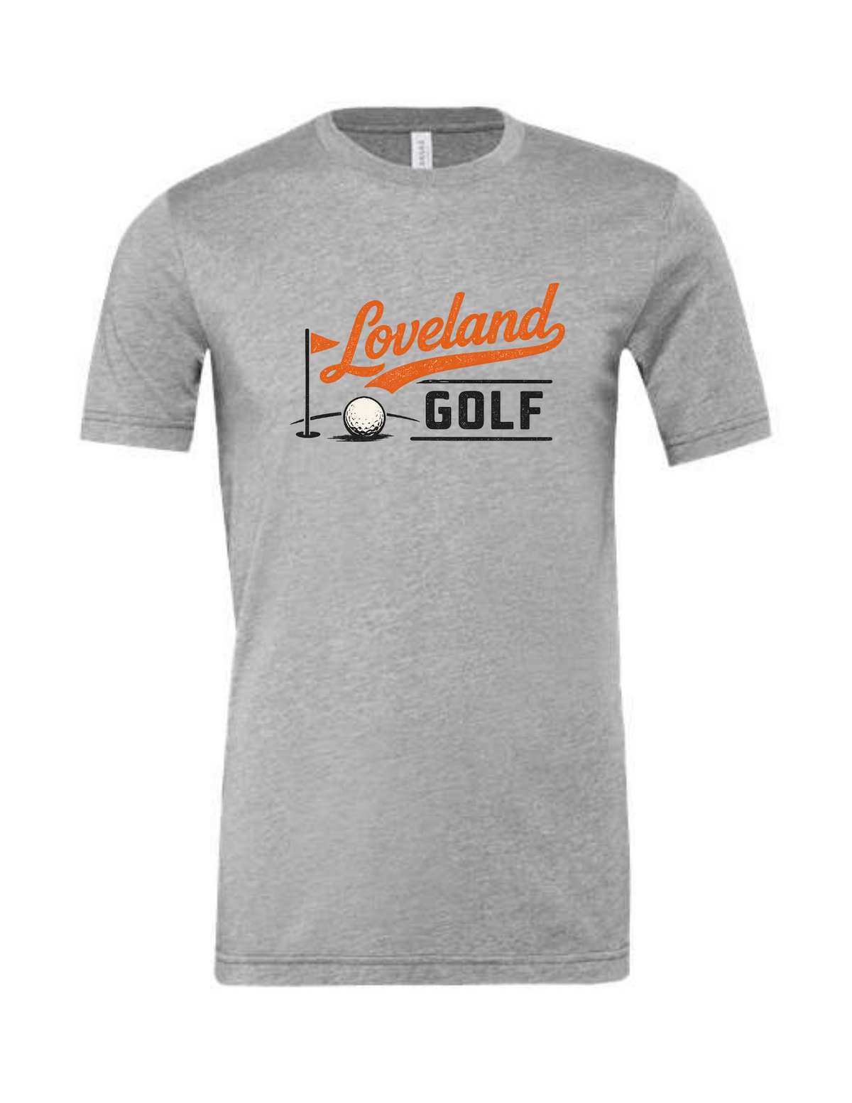 Loveland Retro Golf T-Shirt on Athletic Grey