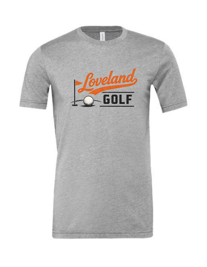 Loveland Retro Golf T-Shirt on Athletic Grey