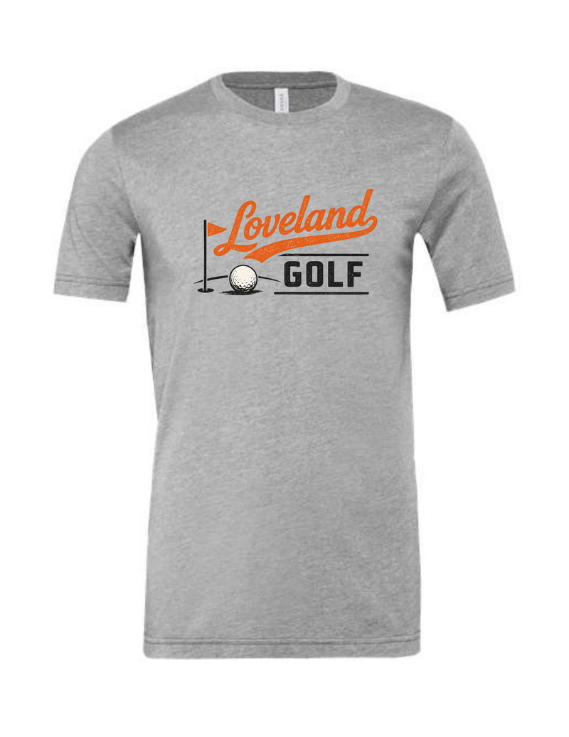 Loveland Retro Golf T-Shirt on Athletic Grey