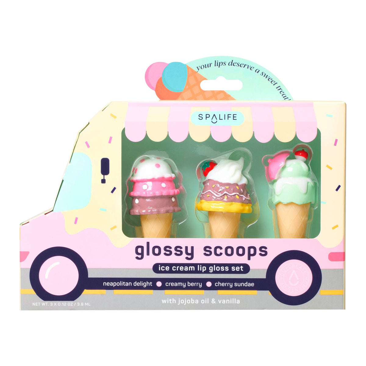 Glossy Scoops Ice cream Lip Gloss Trio Gift Set-Lemons and Limes Boutique