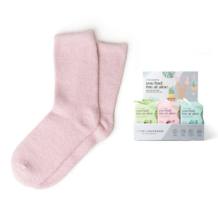 Lemon Lavender You Had Me At Aloe Super Soft Spa Socks-Lemons and Limes Boutique