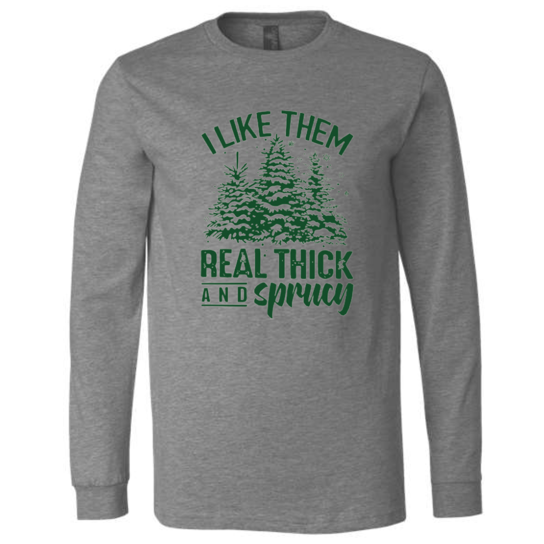 Thick and Sprucy Long Sleeve T-Shirt on Deep Heather-Lemons and Limes Boutique