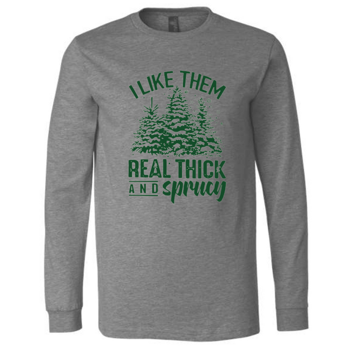 Thick and Sprucy Long Sleeve T-Shirt on Deep Heather-Lemons and Limes Boutique