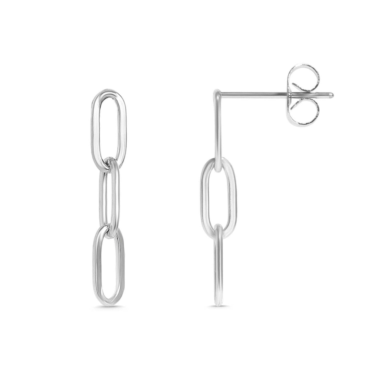 Stainless Steel Paperclip Earrings-Stainless-Lemons and Limes Boutique