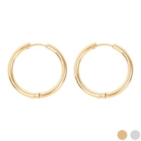 18K Gold PVD Stainless Steel Circle Huggie Hoop Earrings-Lemons and Limes Boutique