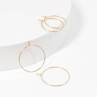 18K Gold PVD Stainless Steel Wire Hoop Earrings: Stainless / 25mm