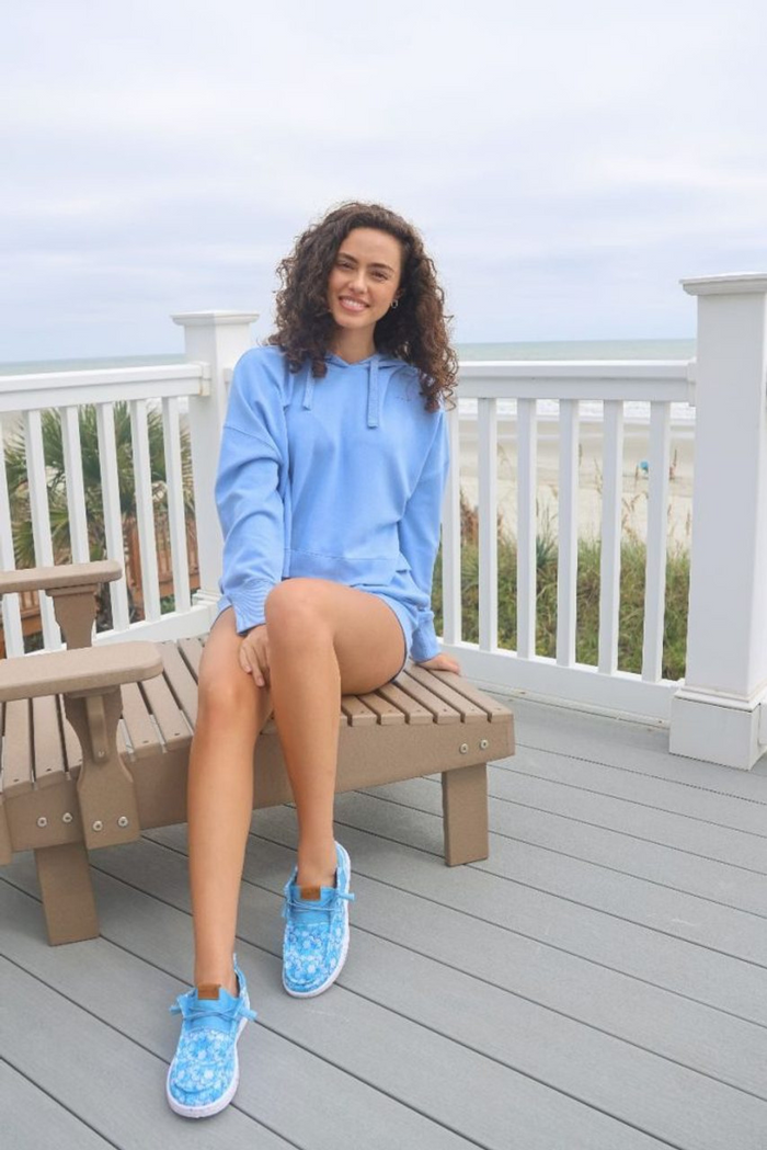 Cropped Hoodie Short in Splash Blue by Simply Southern--Lemons and Limes Boutique