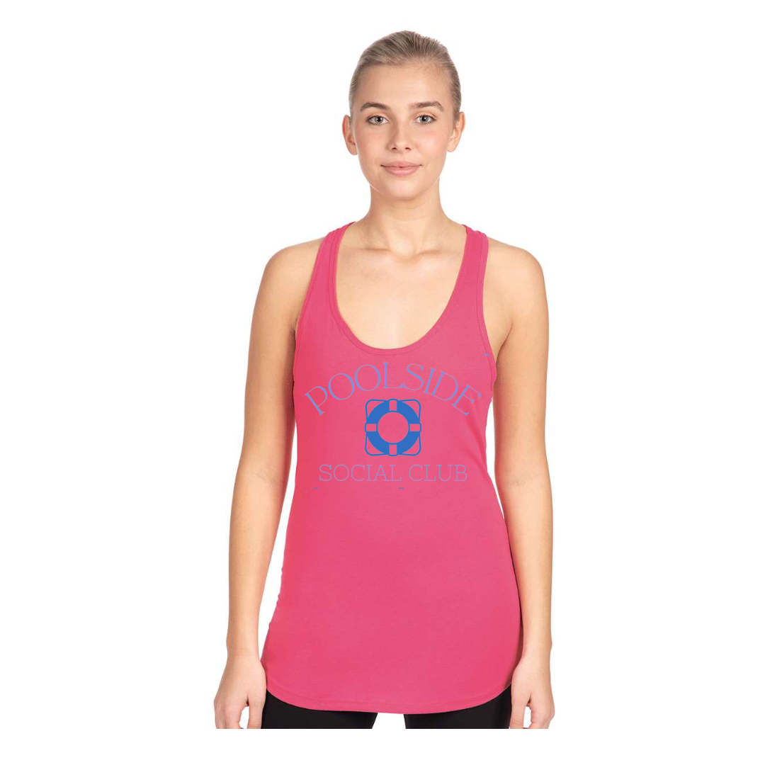 Poolside Social Club Racerback Tank- Hot Pink--Lemons and Limes Boutique