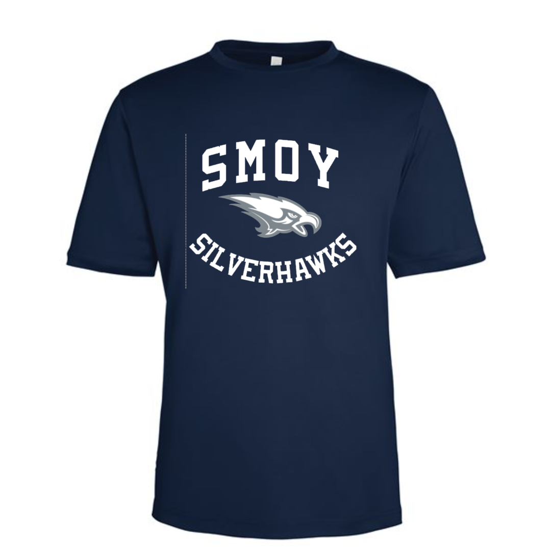 Vintage 2 Color SMOY Silverhawks Navy Performance Short Sleeve Tee- Youth-Lemons and Limes Boutique