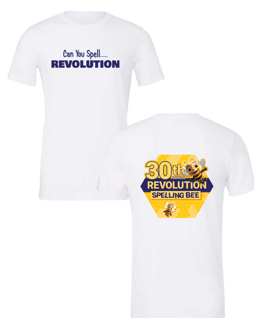Revolution Spelling Bee Premium Super Soft Short Sleeve White Tee (PreOrder)-Lemons and Limes Boutique
