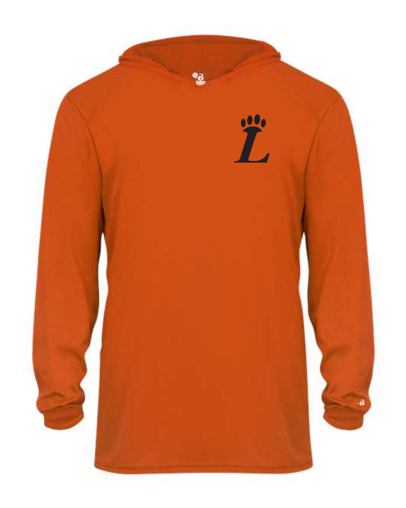 LPaw Chest Logo on Orange Performance Hooded Shirt - Youth and Adult-Lemons and Limes Boutique
