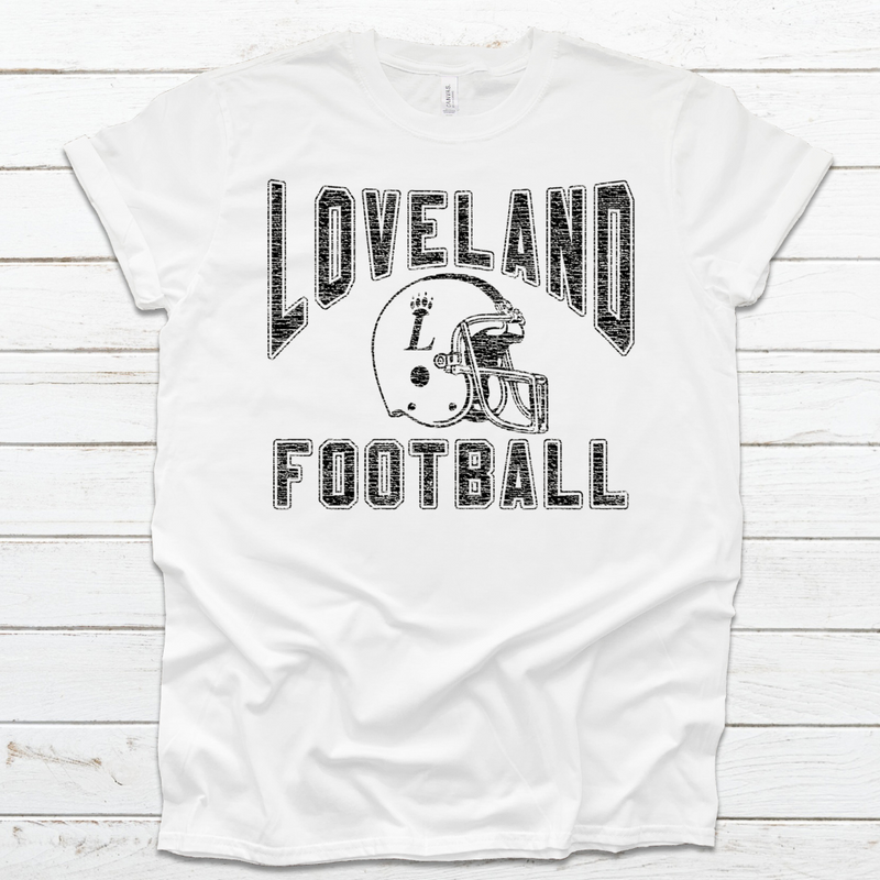 Throwback Loveland Football T-Shirt on White--Lemons and Limes Boutique