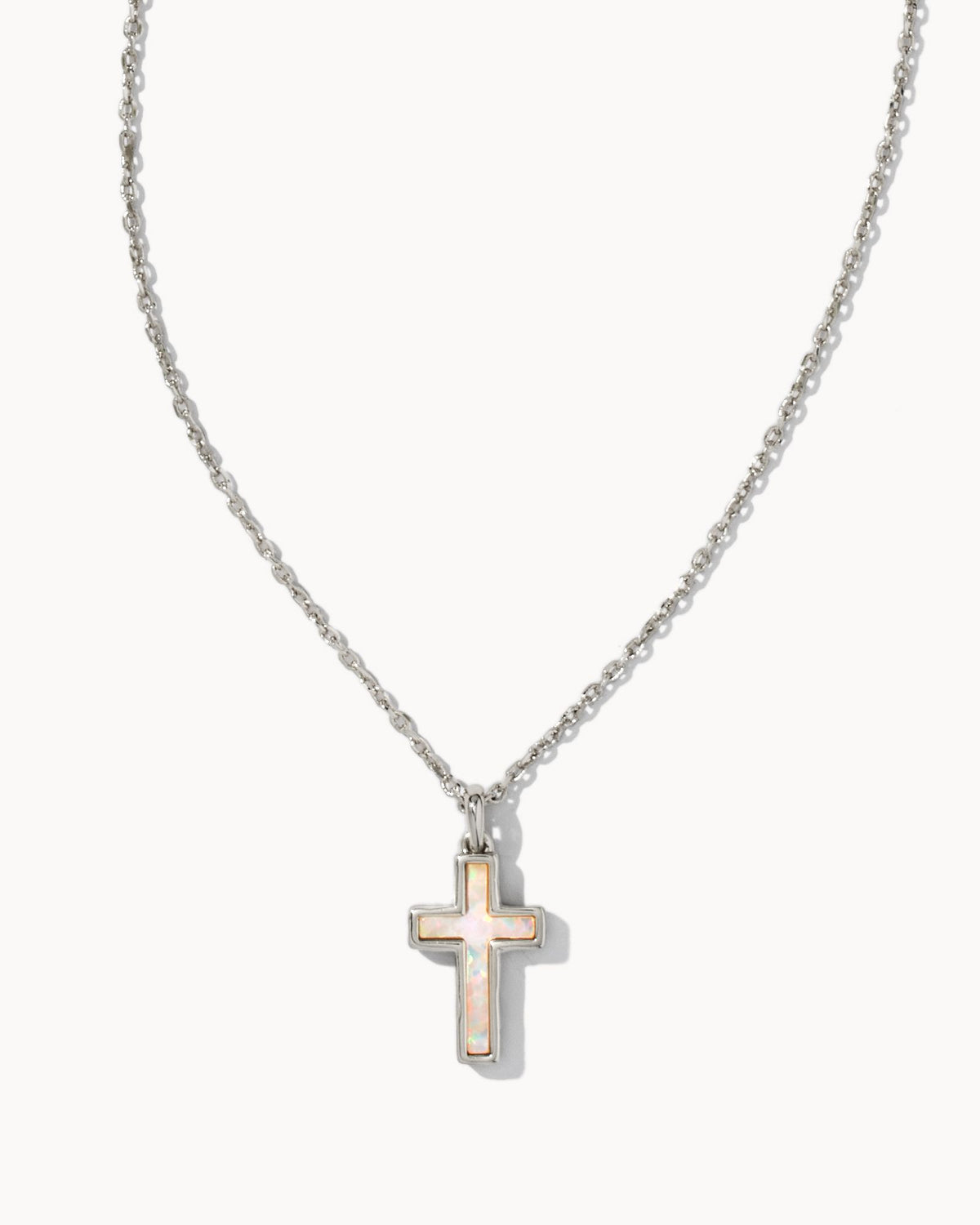 Cross Pendant in Silver White Opal by Kendra Scott-Lemons and Limes Boutique