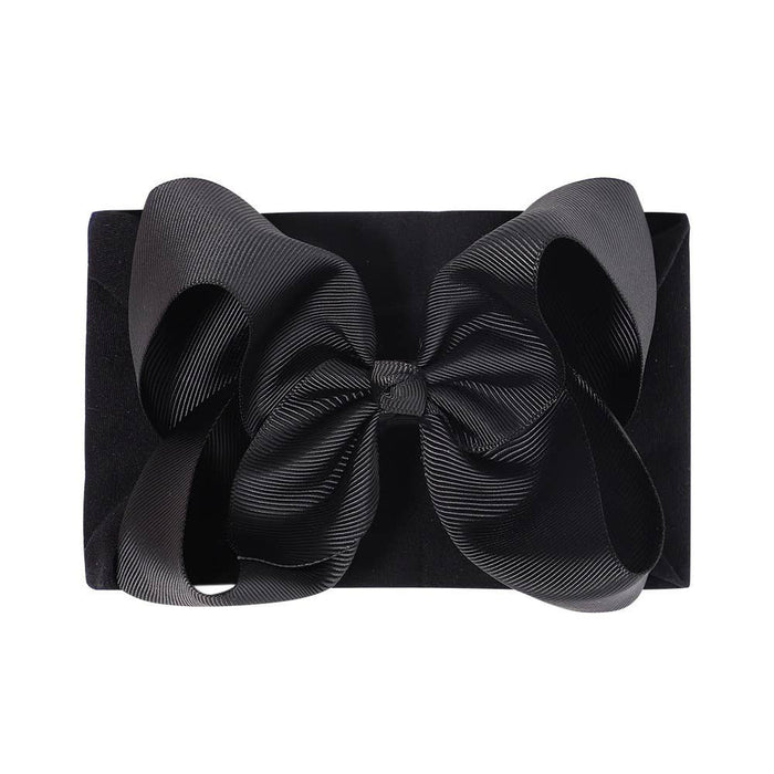 Baby Super Bow Headband in Black--Lemons and Limes Boutique
