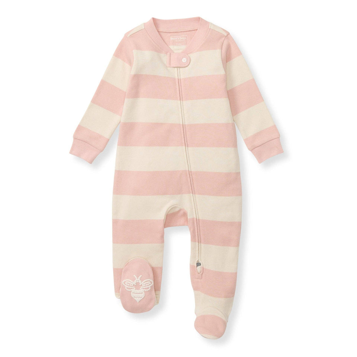 Rugby Stripe Organic Cotton Sleep & Play in Pink Sand-Lemons and Limes Boutique