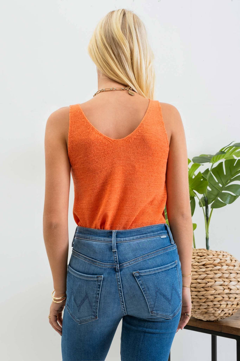 Knit Tank Top in Orange--Lemons and Limes Boutique