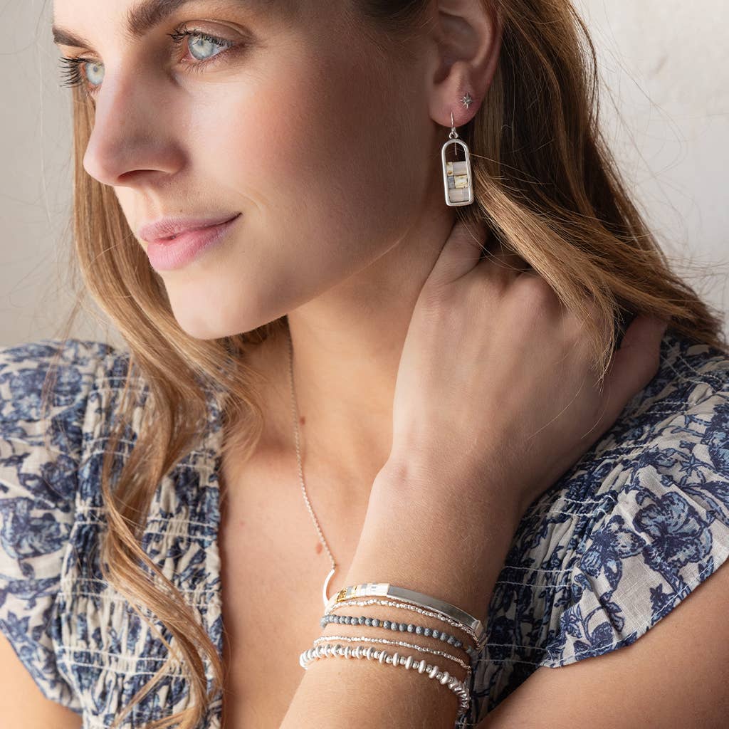 Good Karma Miyuki Frame Earring in Turquoise/Gold-Lemons and Limes Boutique