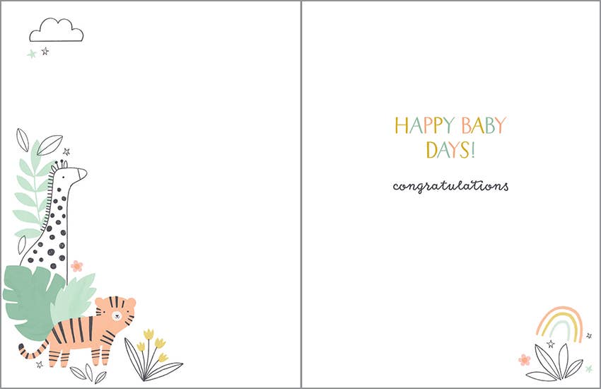 Baby Greeting Card - In The Jungle-Lemons and Limes Boutique