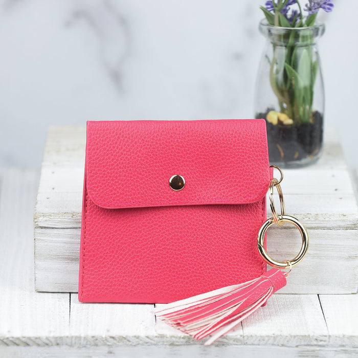 Ella Pouch and Keyring with Tassel-Hot Pink--Lemons and Limes Boutique
