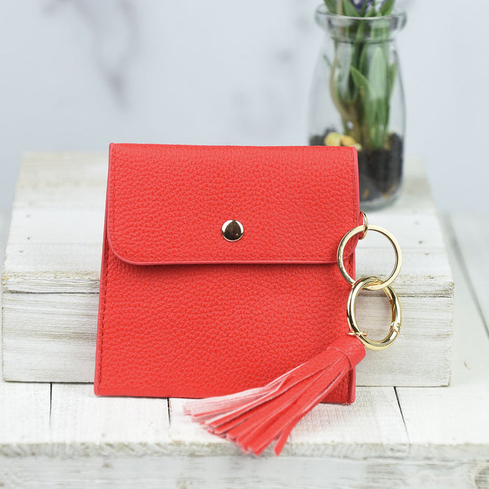 Ella Pouch and Keyring with Tassel-Red--Lemons and Limes Boutique