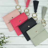 Ella Pouch and Keyring with Tassel-Gray--Lemons and Limes Boutique