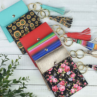 Ella Pouch and Keyring with Tassel-YellowSunflower--Lemons and Limes Boutique