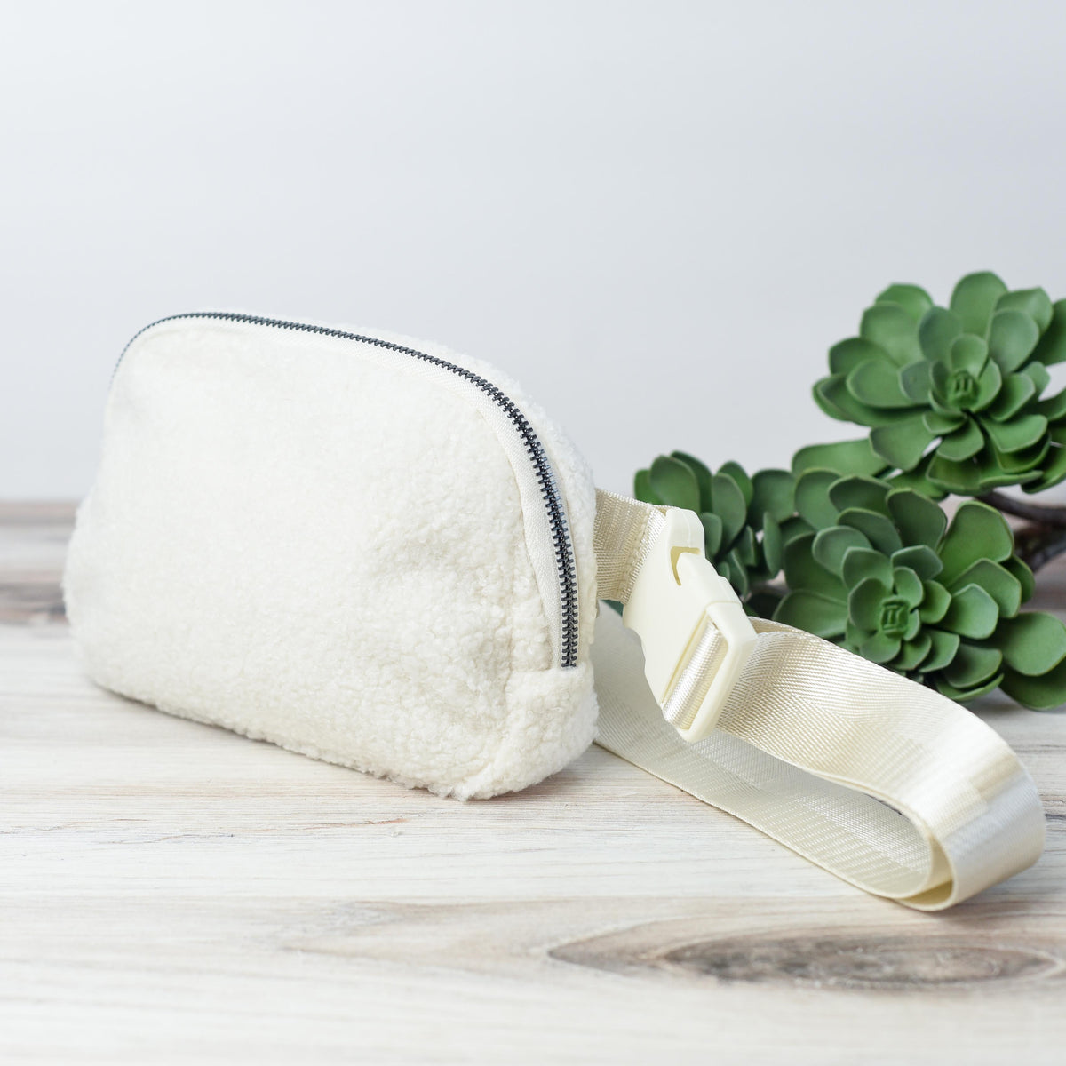 Natasha Sherpa Belt Bag-Ivory-Bag-Lemons and Limes Boutique