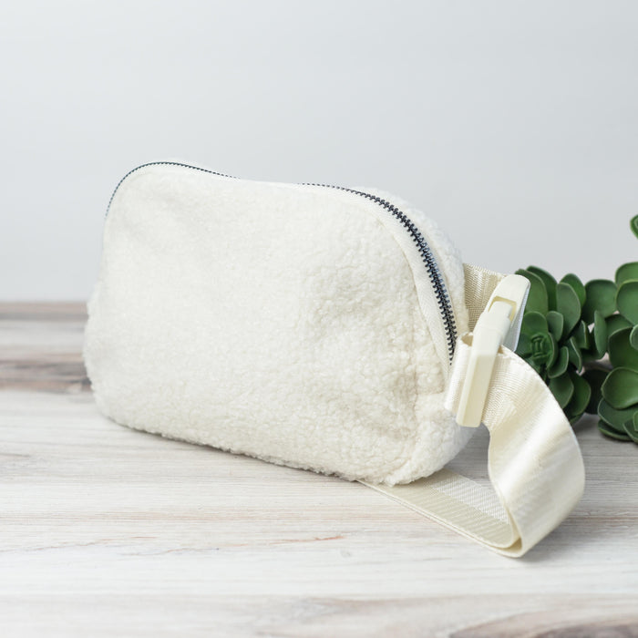 Natasha Sherpa Belt Bag-Ivory-Bag-Lemons and Limes Boutique