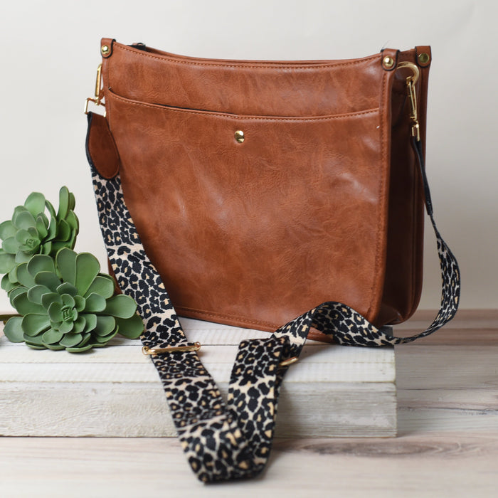 Marlee Leopard Strap Crossbody Purse-Honey Brown-Lemons and Limes Boutique