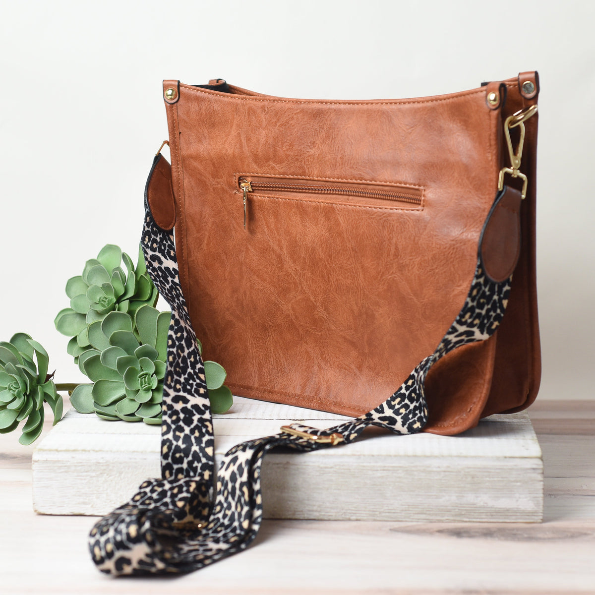 Marlee Leopard Strap Crossbody Purse--Lemons and Limes Boutique