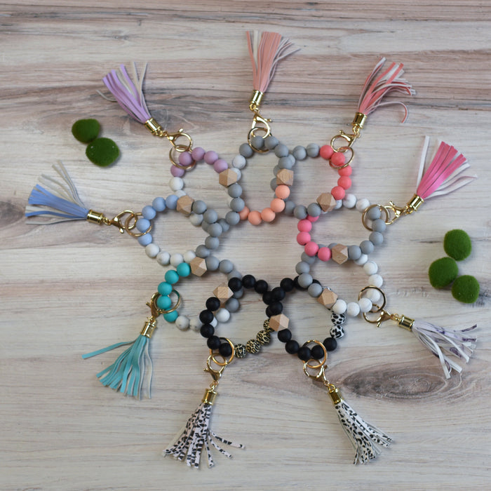 Kenzie Hands Free Beaded Keychain-Lemons and Limes Boutique