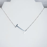 Large Letter / Initial Necklace In Silver-Necklace-Lemons and Limes Boutique