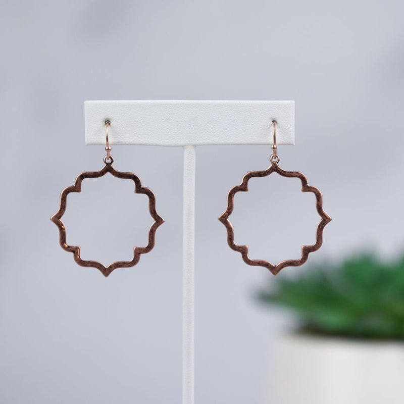 Round Moroccan Dangle Earrings-Rose Gold-Lemons and Limes Boutique