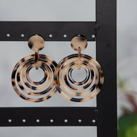 Chloe Tortoise Multi Circle Drop Dangle Earrings-Earrings-Blonde-Lemons and Limes Boutique