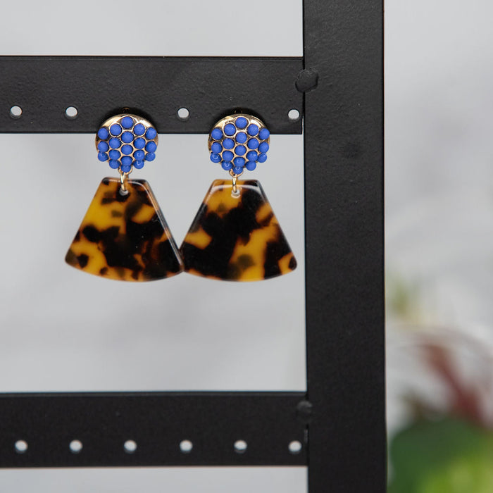 Poppy Color Beaded Tortoise Dangle Earrings-Earrings-Blue-Lemons and Limes Boutique