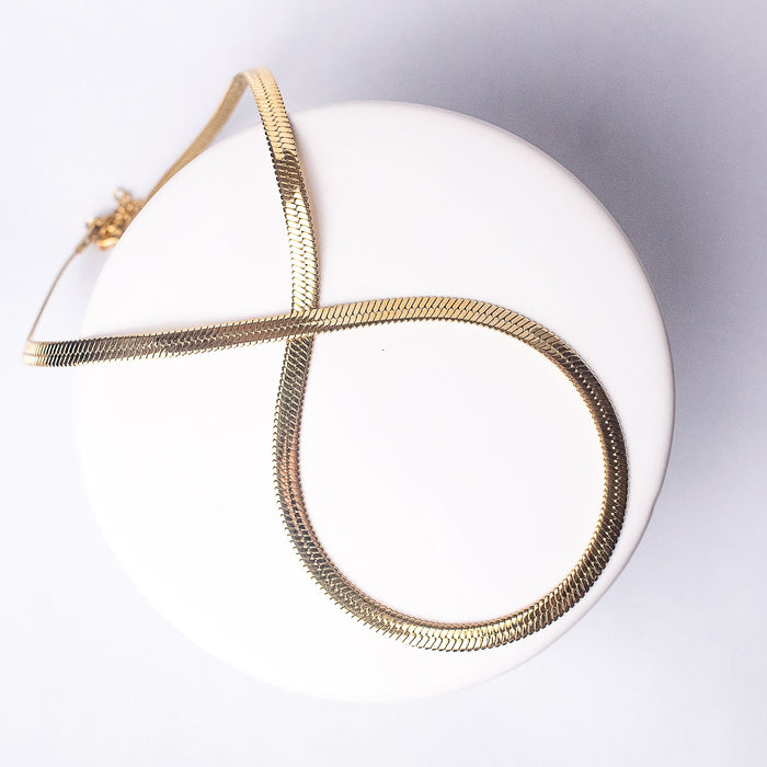 Herringbone Necklace in Gold--Lemons and Limes Boutique