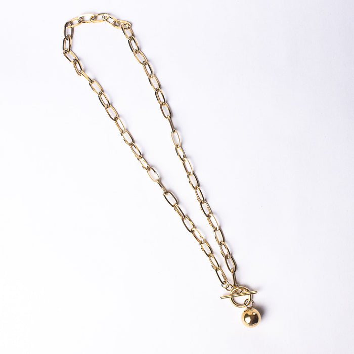 Toggle and Ball Charm Necklace in Gold--Lemons and Limes Boutique