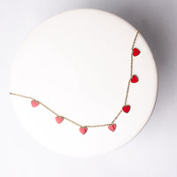 Elise Red Enamel Heart Necklace--Lemons and Limes Boutique