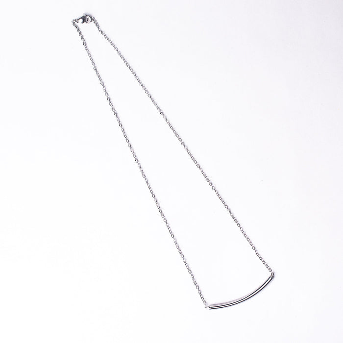 Curved Bar Necklace in Silver--Lemons and Limes Boutique
