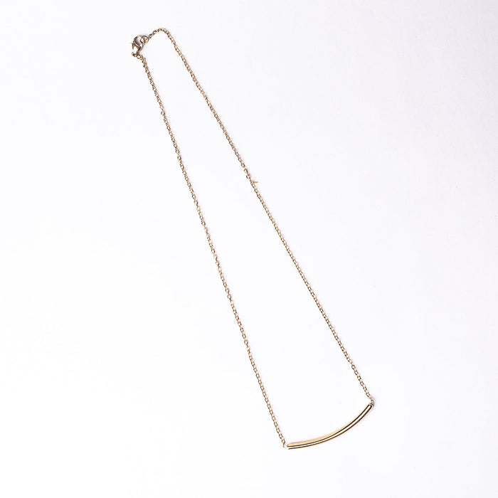 Curved Bar Necklace in Gold--Lemons and Limes Boutique