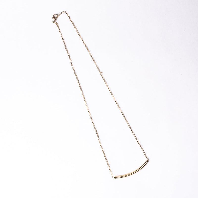 Curved Bar Necklace in Gold--Lemons and Limes Boutique