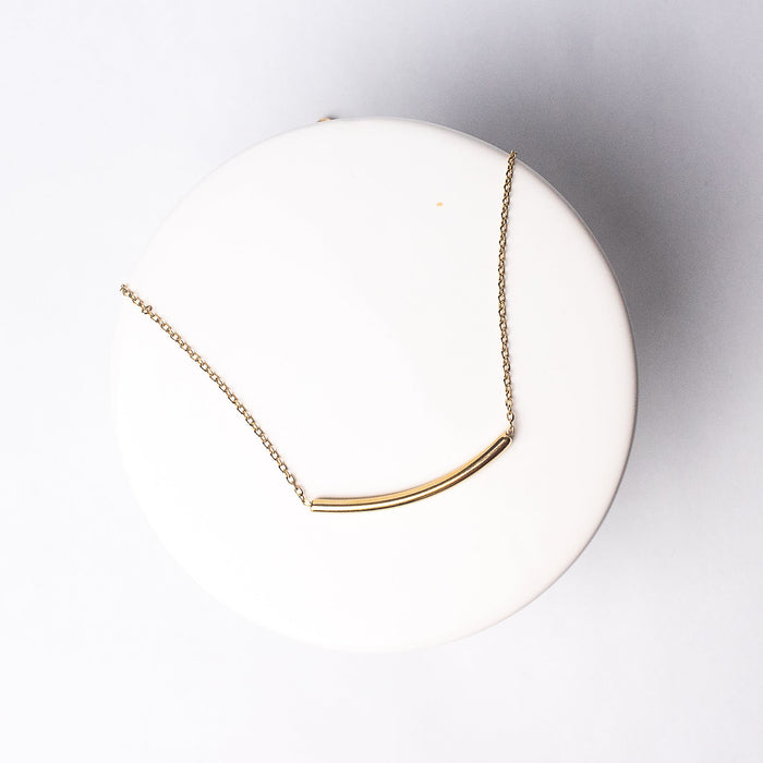 Curved Bar Necklace in Gold--Lemons and Limes Boutique