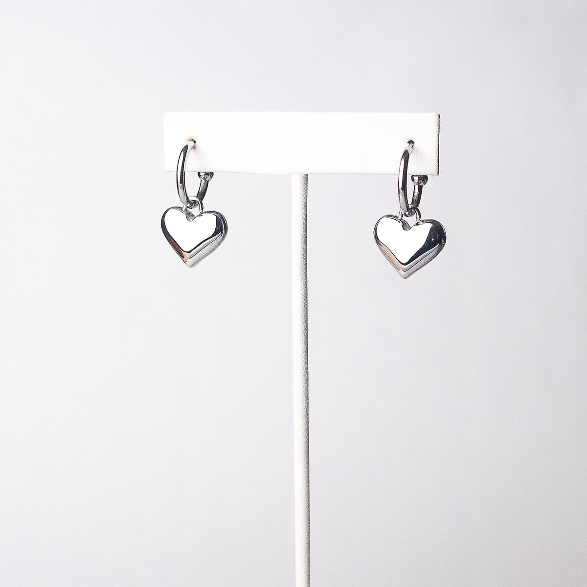 Bubble Heart Dangle Earring in Silver--Lemons and Limes Boutique