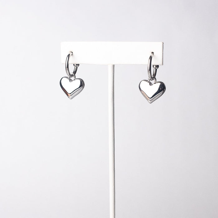 Bubble Heart Dangle Earring in Silver--Lemons and Limes Boutique