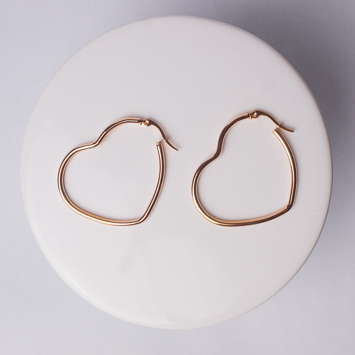 40mm Heart Hoops in Rose Gold--Lemons and Limes Boutique