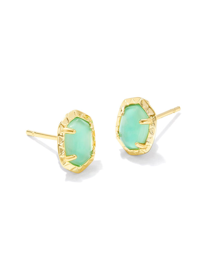Daphne Stud Earrings in Gold Light Green Mother of Pearl by Kendra Scott-Lemons and Limes Boutique